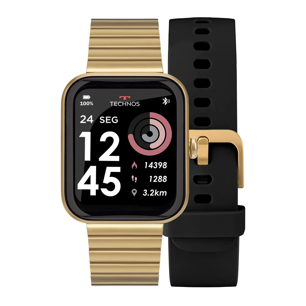 Smartwatch Tec Connect MAX Dourado e Preto