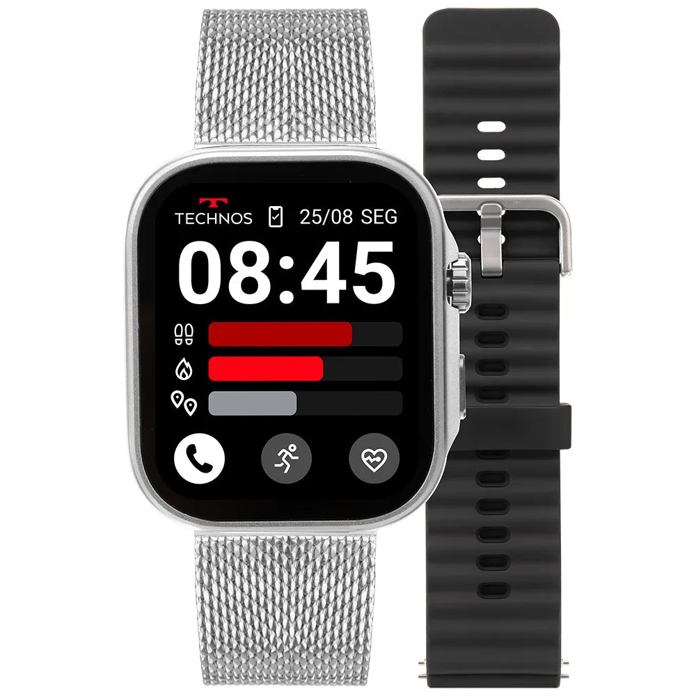 Smartwatch Technos Connect Max Call Prata